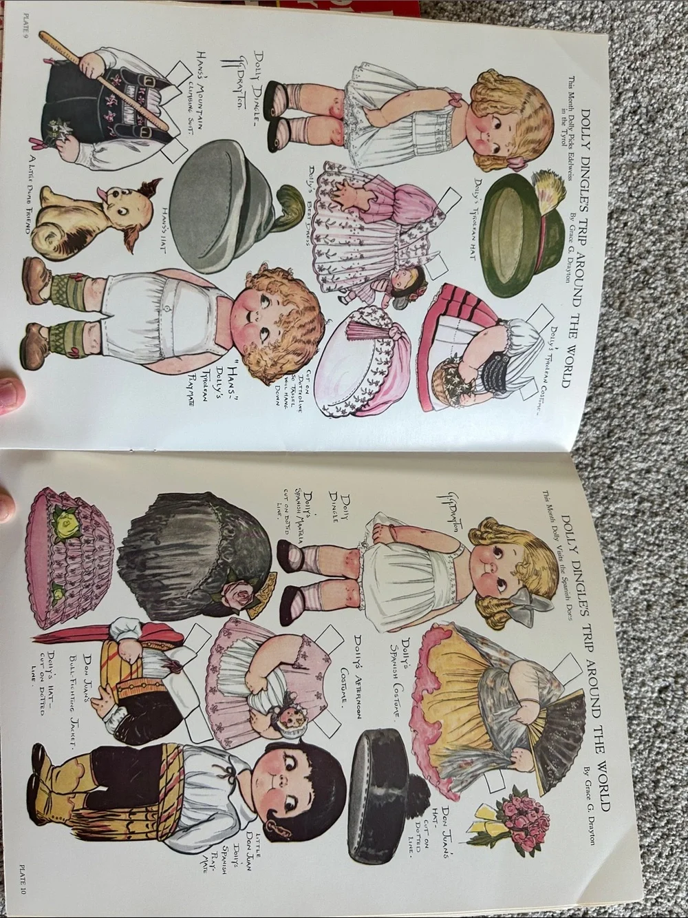 Hallmark Red Vintage Paper Doll Book Set